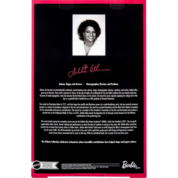 Barbie Signature Debbie Allen Tribute Posable Doll Off Shoulder Top Purple Pants - Picture 6 of 6